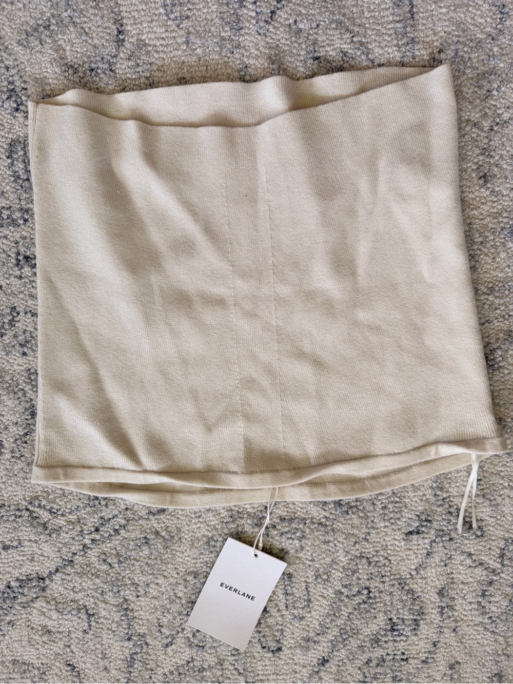 EVERLANE Cream Knit strapless tube top - Picture 2 of 3